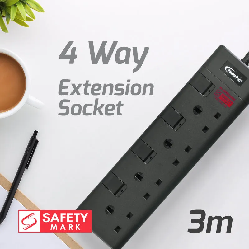 Extension Cord, Extension Socket, Power Cord, Power Extension 3 Meter (PP8554BK)