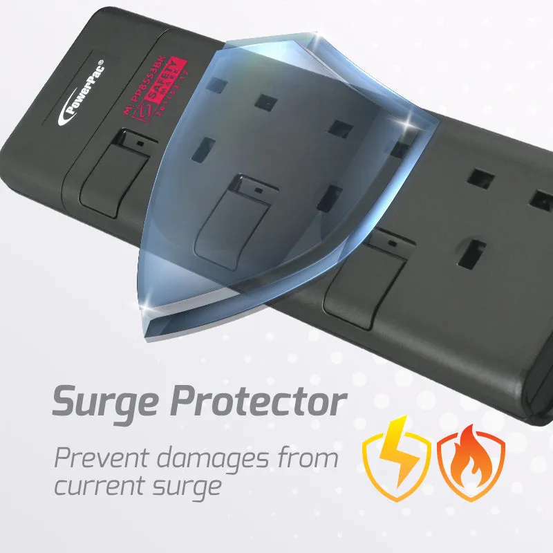 Extension Cord, Extension Socket, Power Cord, Power Extension 3 Meter(PP8553BK)