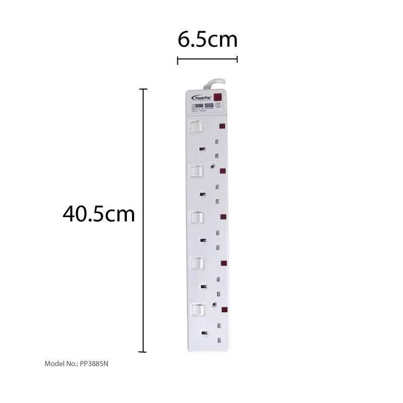Extension Socket, Extension Cord, Power Cord, Power Extension 5 way 3 meter(PP3885N)