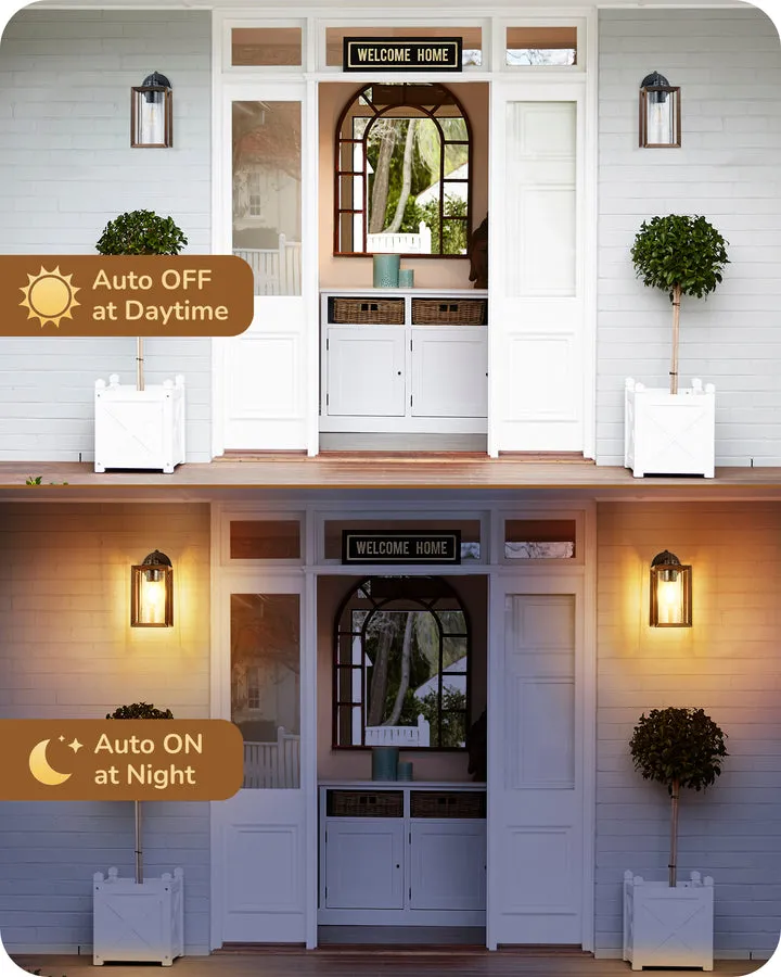 Farmhouse Dusk to Dawn Outdoor Wall Lights, E26 Base -HOWL06P