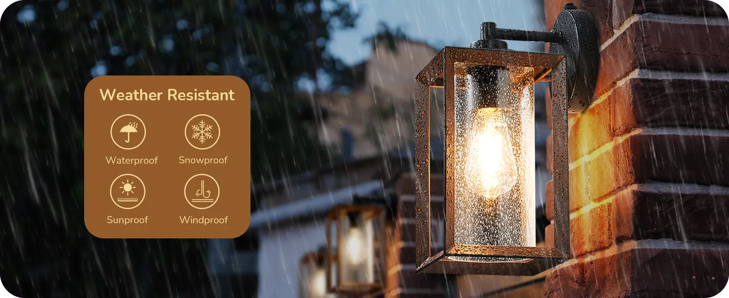 Farmhouse Dusk to Dawn Outdoor Wall Lights, E26 Base -HOWL06P