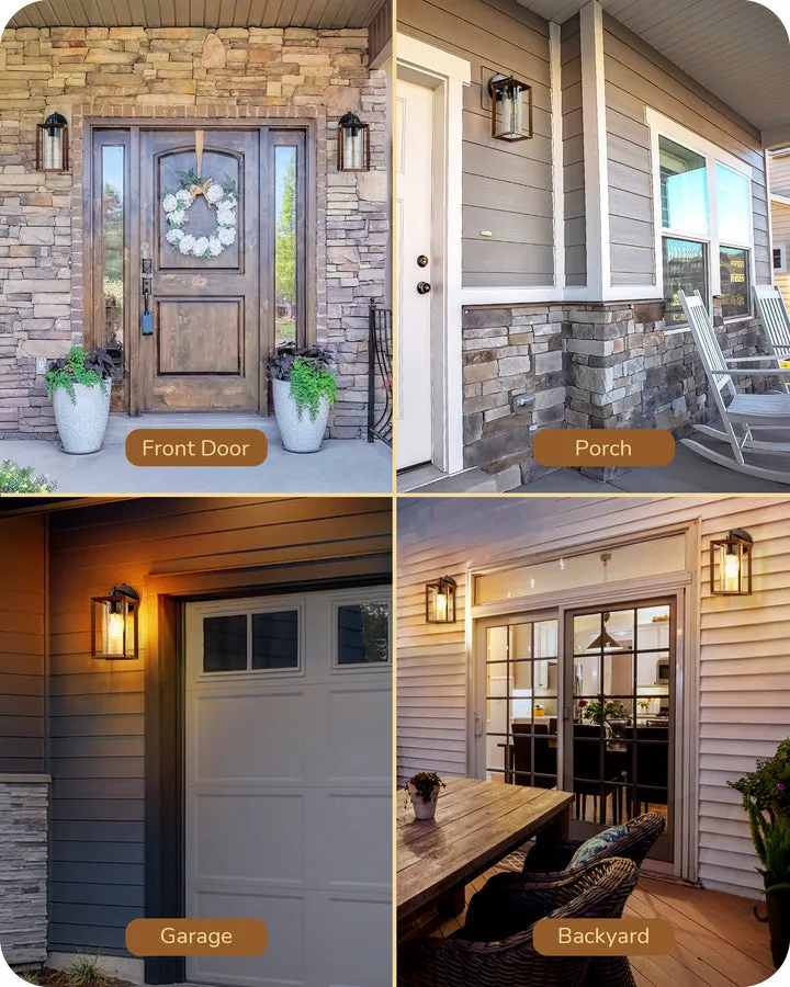 Farmhouse Dusk to Dawn Outdoor Wall Lights, E26 Base -HOWL06P