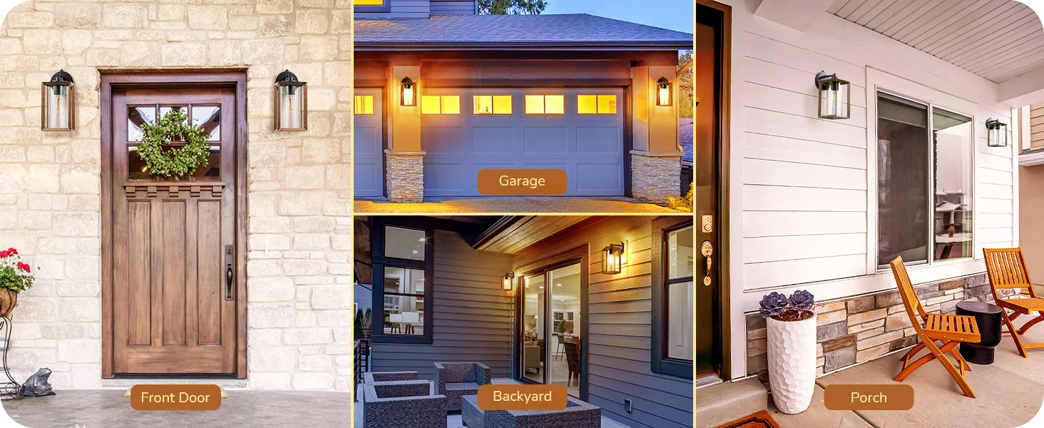 Farmhouse Dusk to Dawn Outdoor Wall Lights, E26 Base -HOWL06P