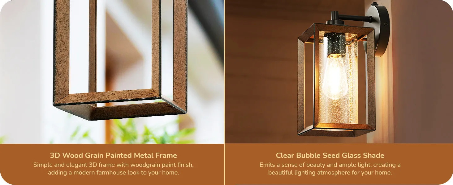 Farmhouse Dusk to Dawn Outdoor Wall Lights, E26 Base -HOWL06P