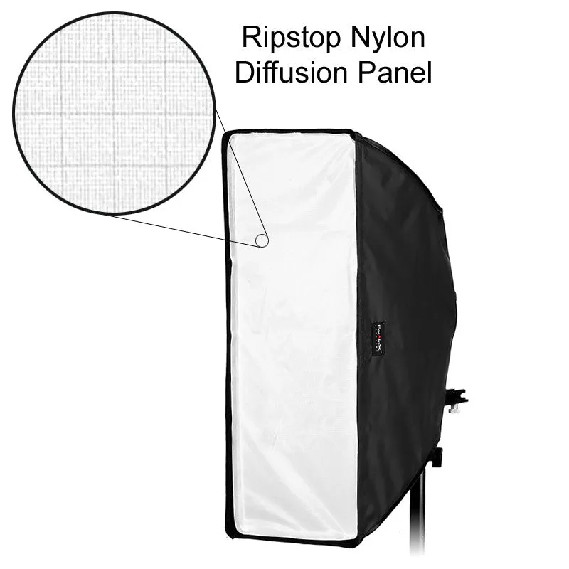 Fotodiox Ez-Pro-Mini Flash Softbox K2560 10" x 24" (25cm x60cm) Rectangle for Flash / Speedlight
