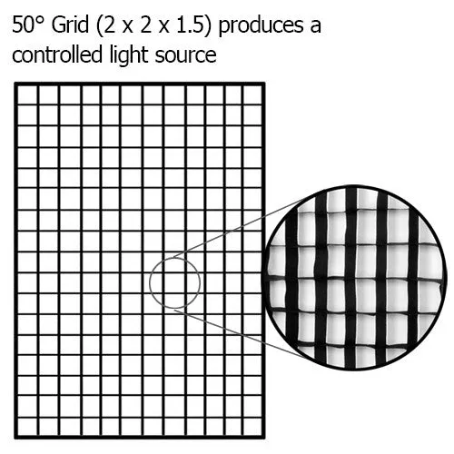 Fotodiox Pro Eggcrate Grid for Softbox - Fits Pro Studio Solutions EZ-Pro and Fotodiox Pro Standard Softboxes - 50 Degree Grid (2x2x1.5" Openings)