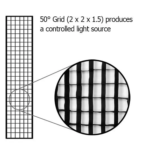 Fotodiox Pro Eggcrate Grid for Softbox - Fits Pro Studio Solutions EZ-Pro and Fotodiox Pro Standard Softboxes - 50 Degree Grid (2x2x1.5" Openings)
