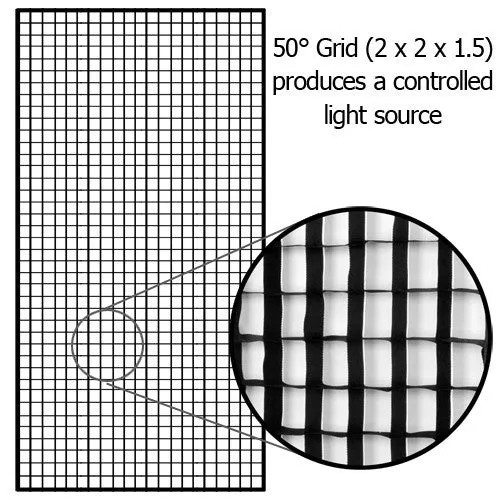 Fotodiox Pro Eggcrate Grid for Softbox - Fits Pro Studio Solutions EZ-Pro and Fotodiox Pro Standard Softboxes - 50 Degree Grid (2x2x1.5" Openings)