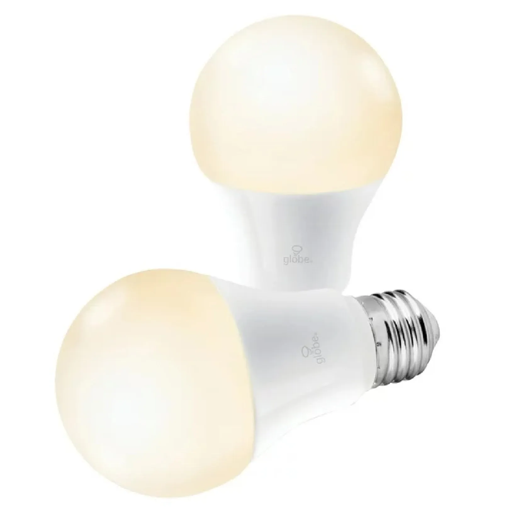 Globe Electric 34209 Smart 2pk 60W Equivalent Soft White LED Wi-Fi Enabled Voice Activated A19 E26 Frosted Light Bulb