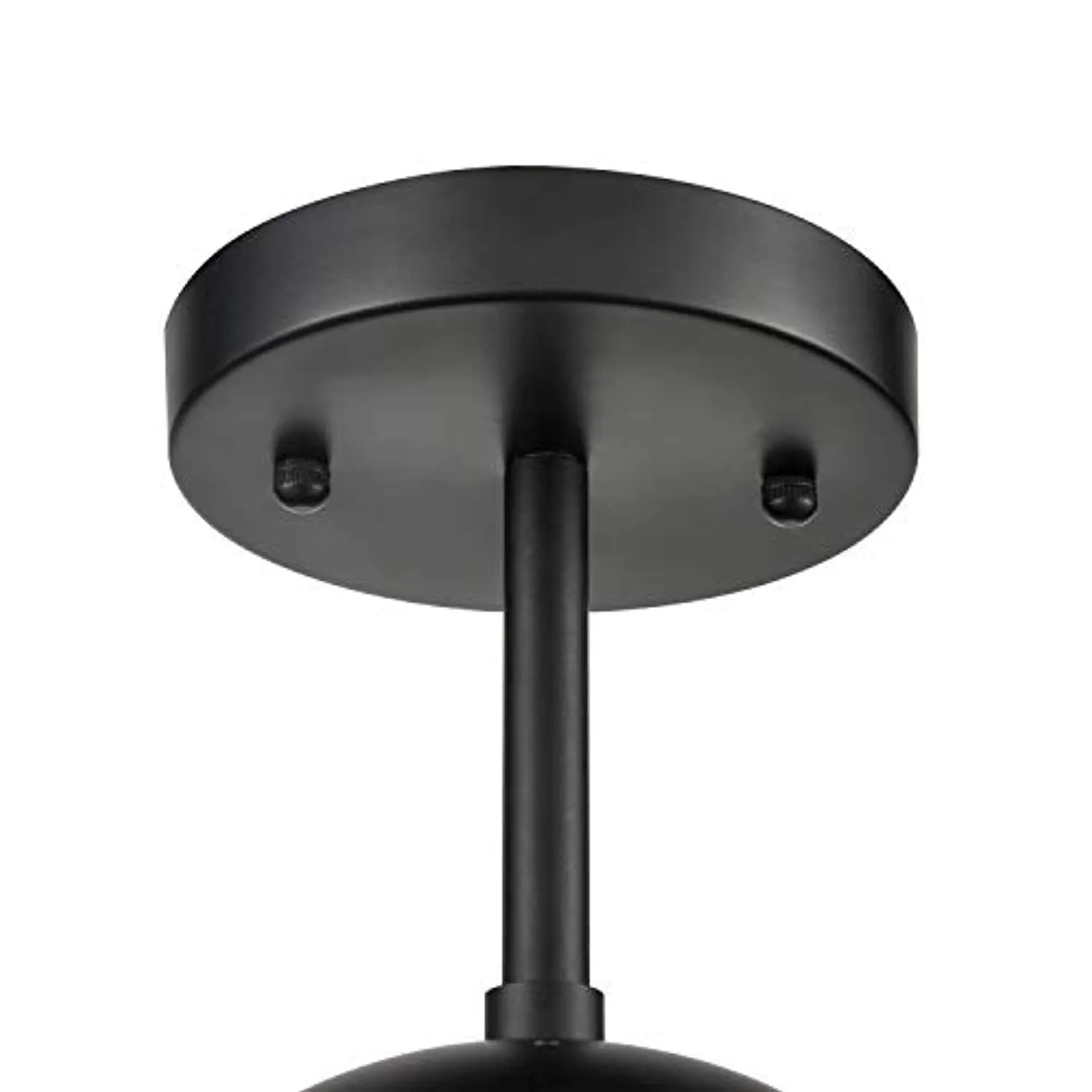 Globe Semi Flush Mount Ceiling Light, Frost White Glass with Black Finish, Contemporary Mid Century Modern Style