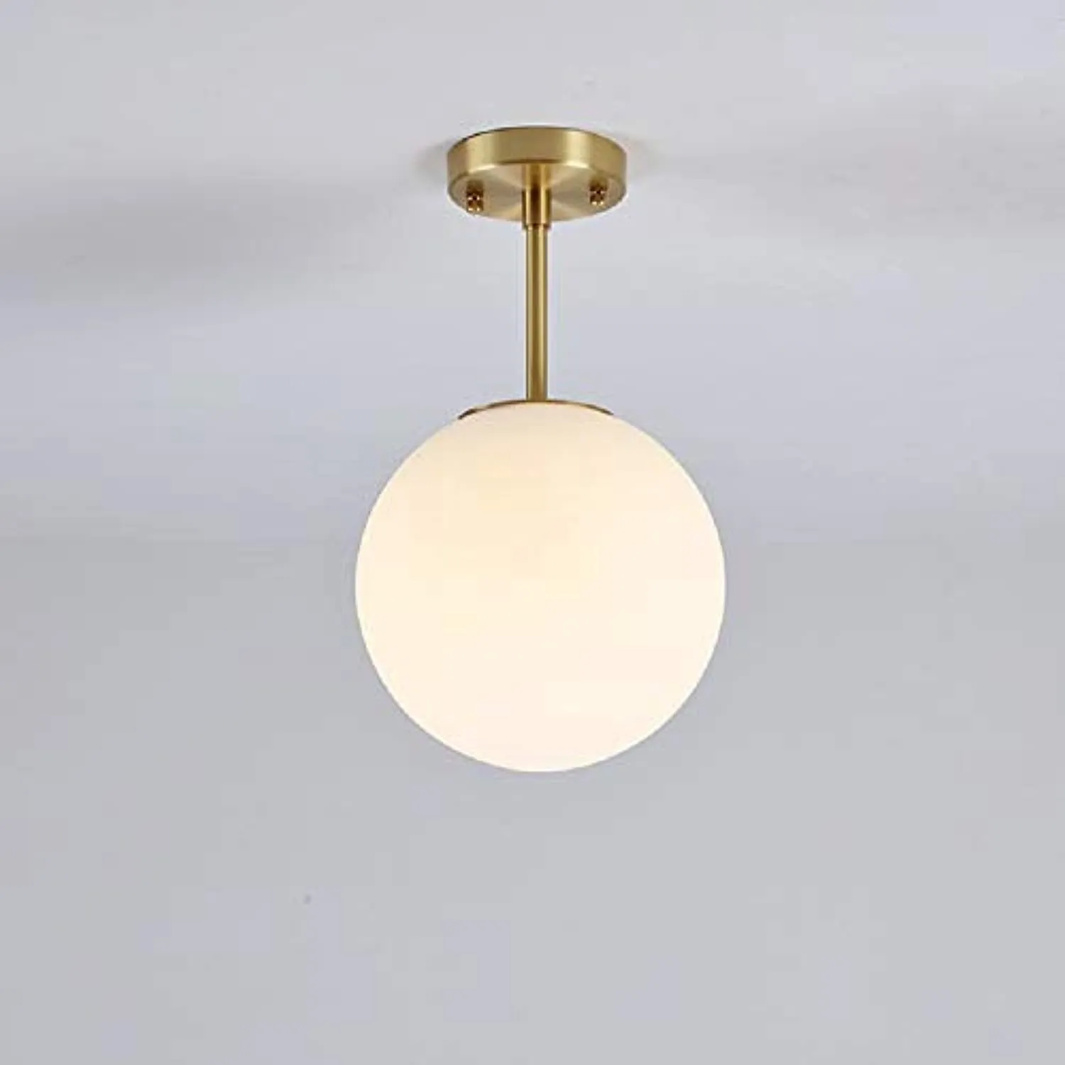 Globe Semi Flush Mount Ceiling Light,Contemporary Mid Century Modern Style Lighting Fixture Gold