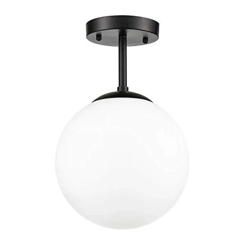 Globe Semi Flush Mount Ceiling Light,Contemporary Mid Century Modern Style Lighting Fixture Gold