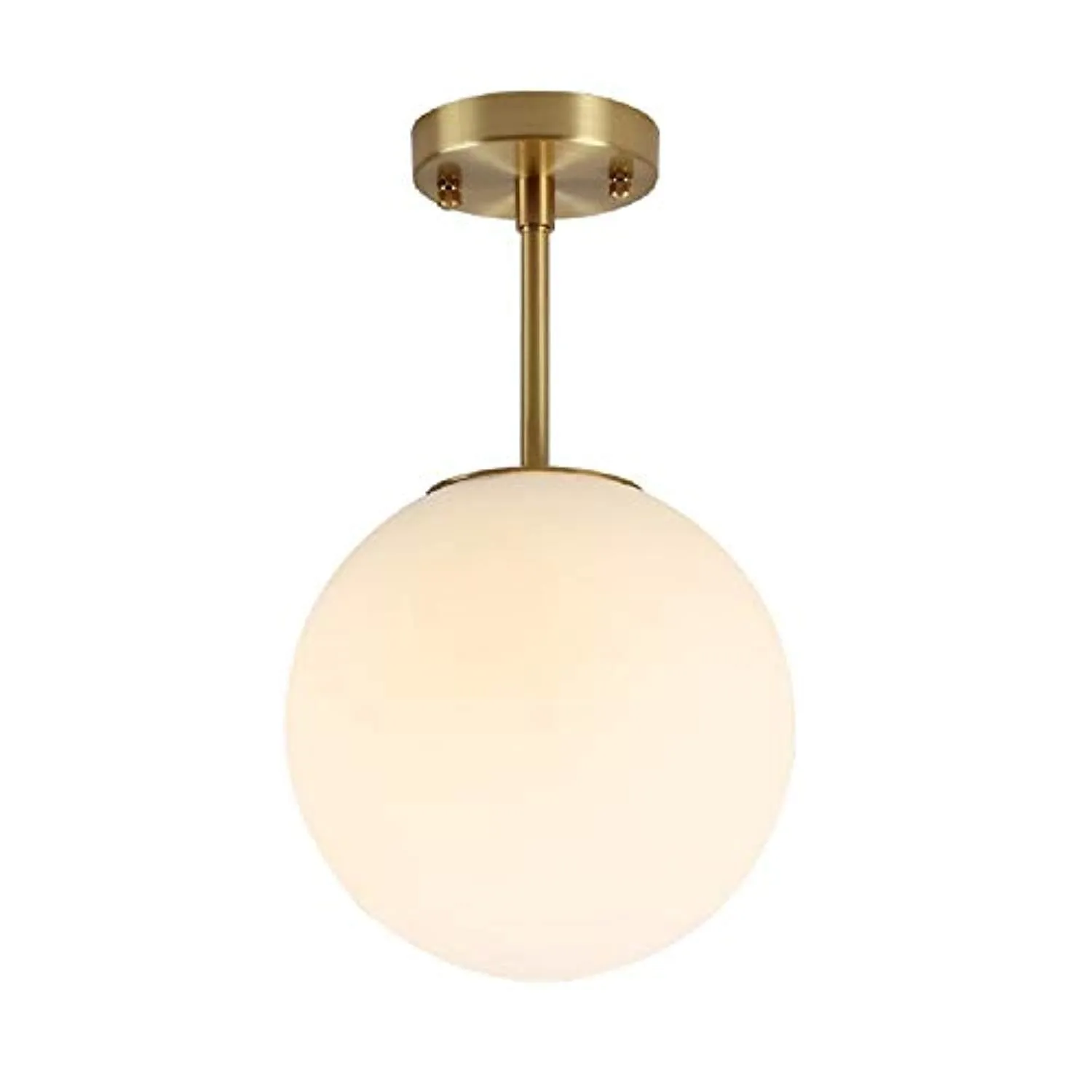 Globe Semi Flush Mount Ceiling Light,Contemporary Mid Century Modern Style Lighting Fixture Gold