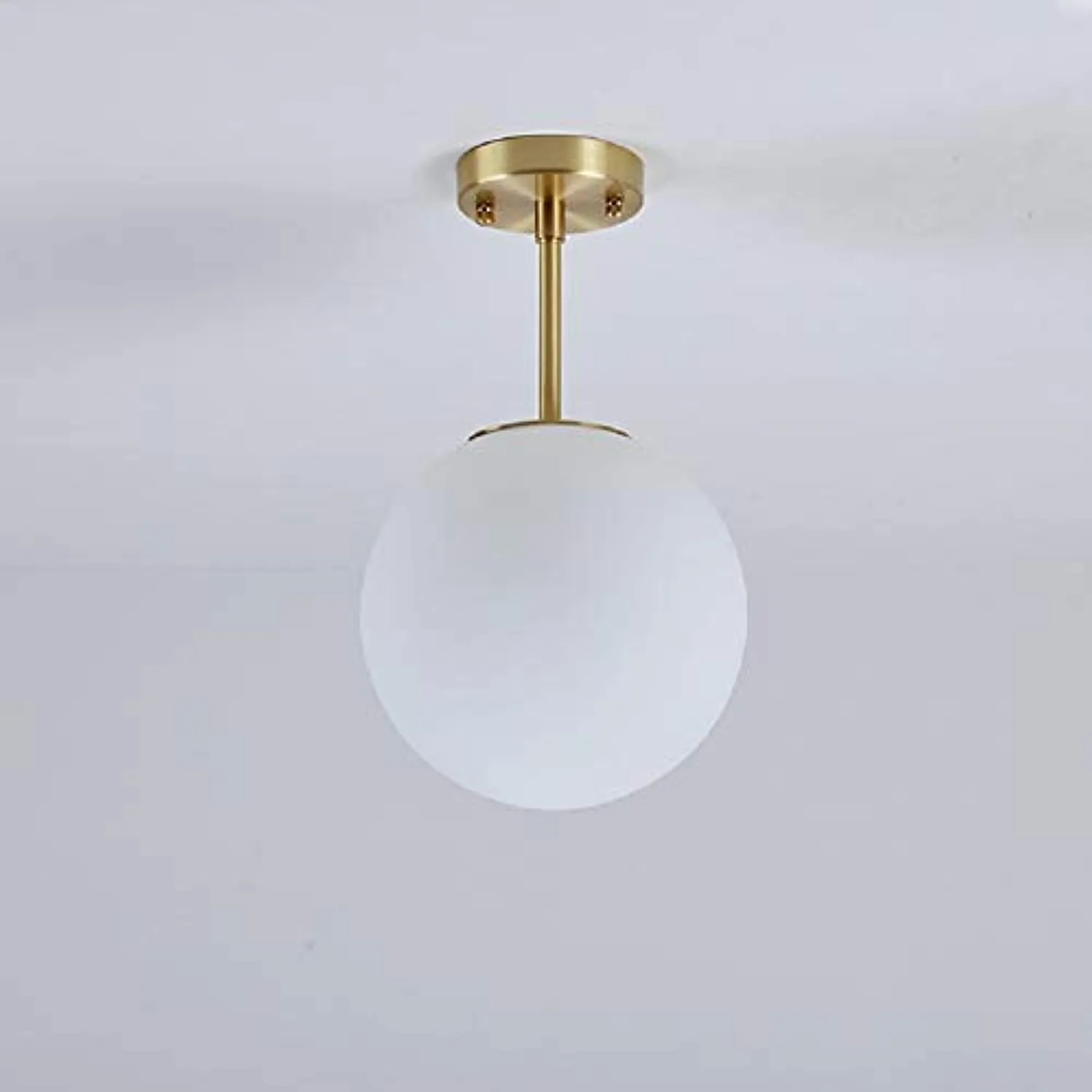 Globe Semi Flush Mount Ceiling Light,Contemporary Mid Century Modern Style Lighting Fixture Gold