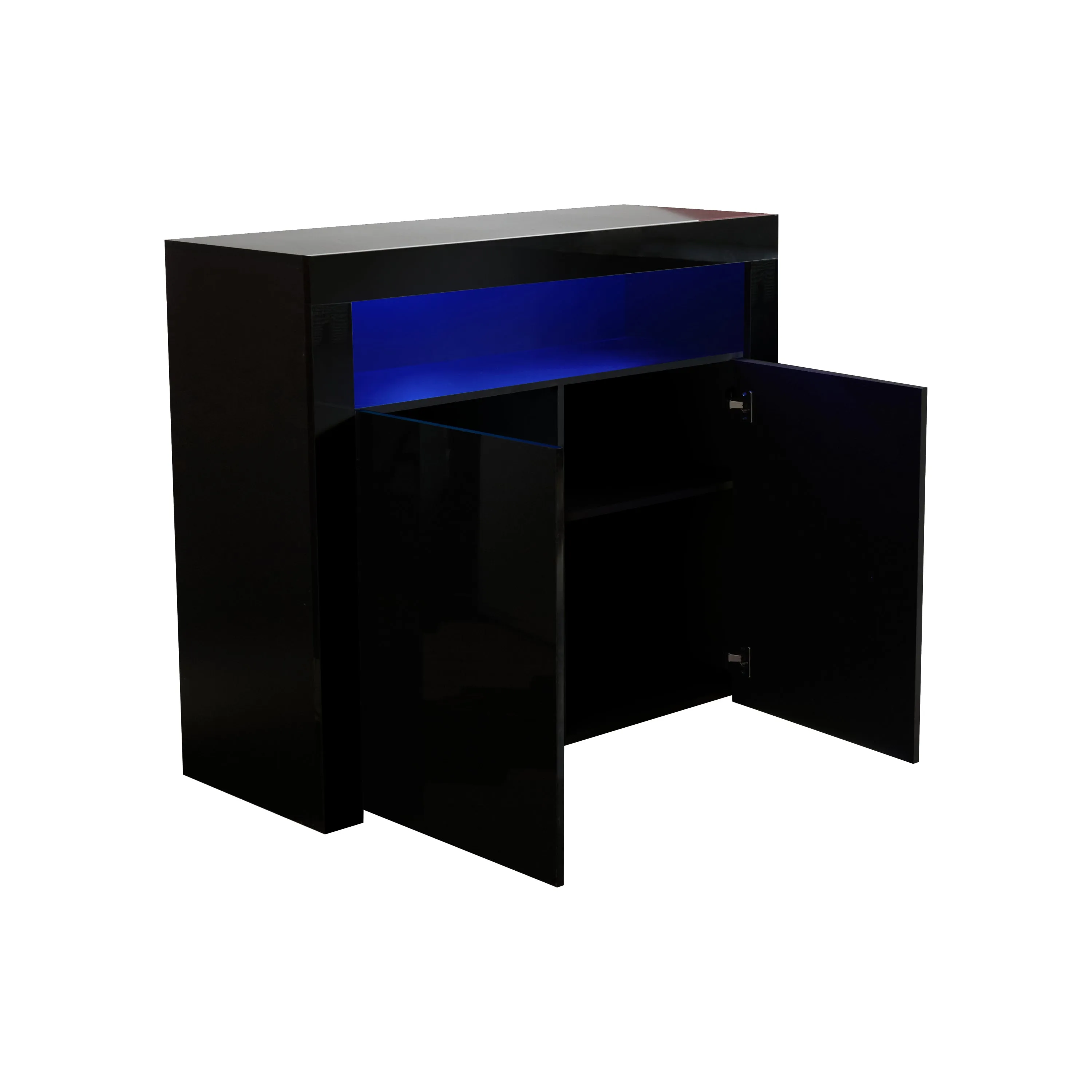 Glossy Glow Sideboard: Modern Storage Cabinet with LED Light