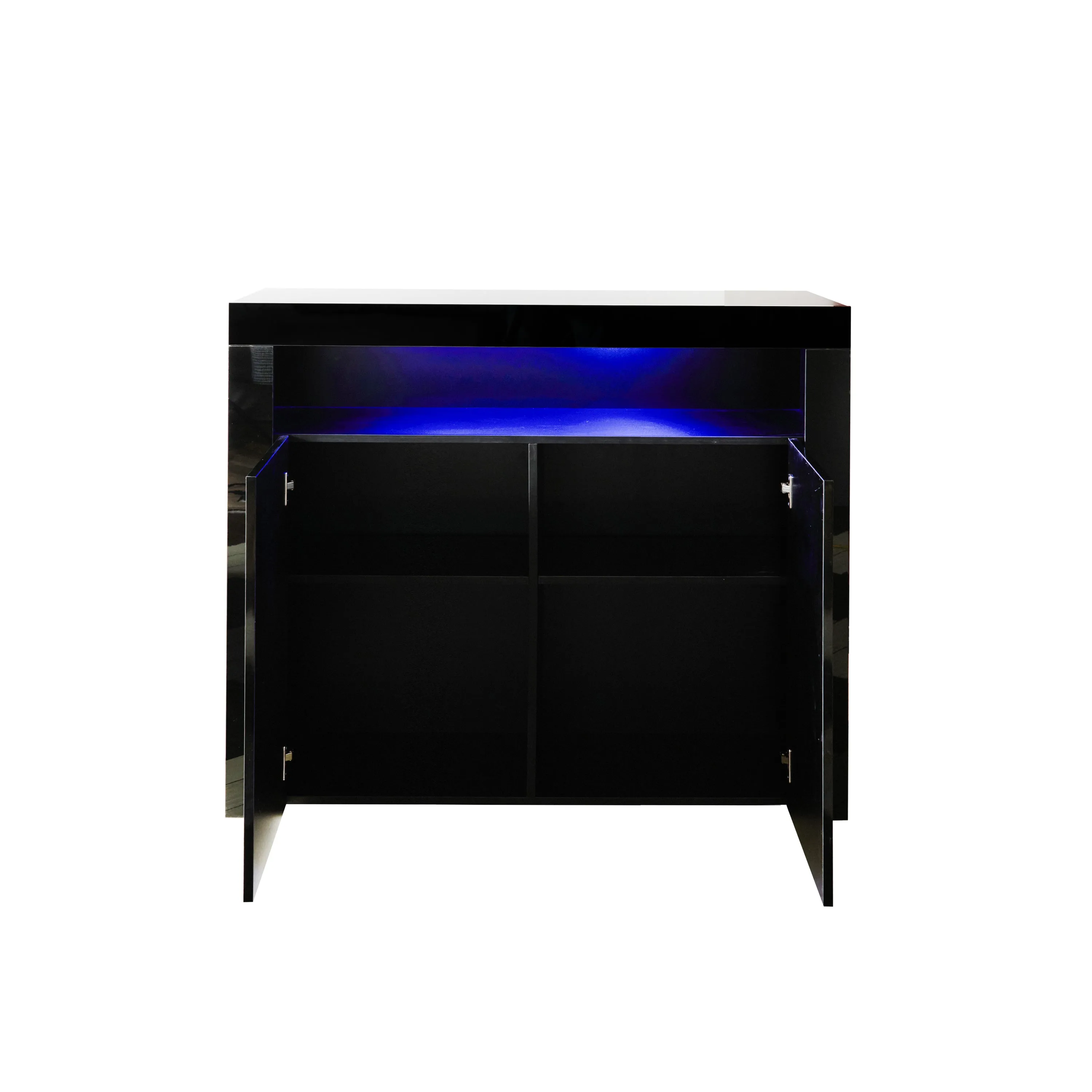 Glossy Glow Sideboard: Modern Storage Cabinet with LED Light