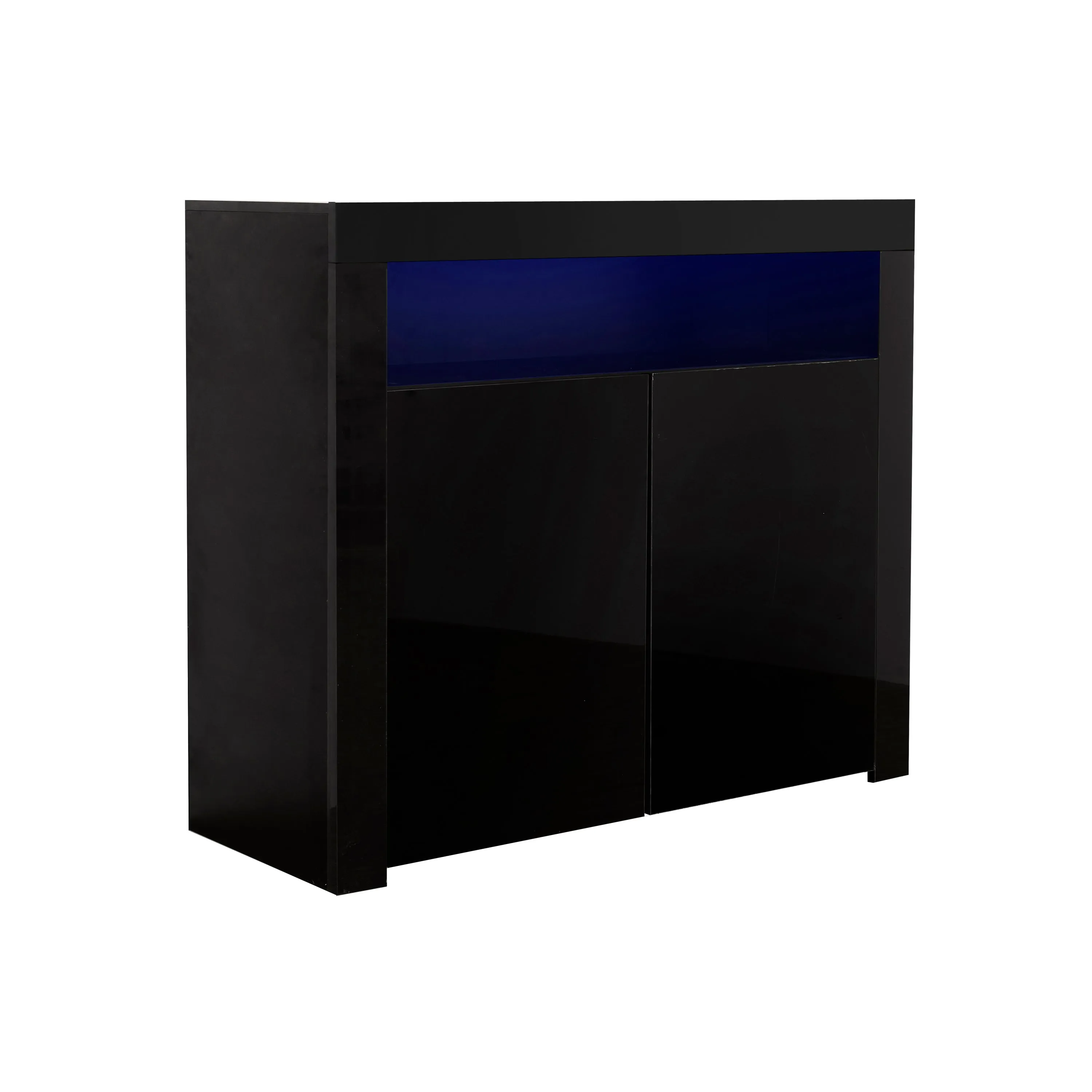 Glossy Glow Sideboard: Modern Storage Cabinet with LED Light