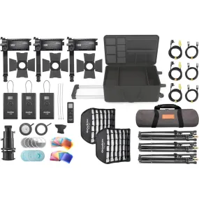 Godox S60 LED Focusing Light 3 Point Lighting Kit (5600K)