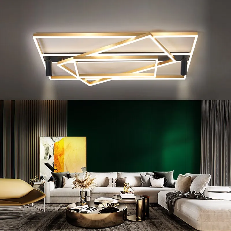 Golden Ultra-thin Living Room Headlights New Ceiling Lamp Creative With Spotlights Modern Minimalist Atmospheric Hall Lights