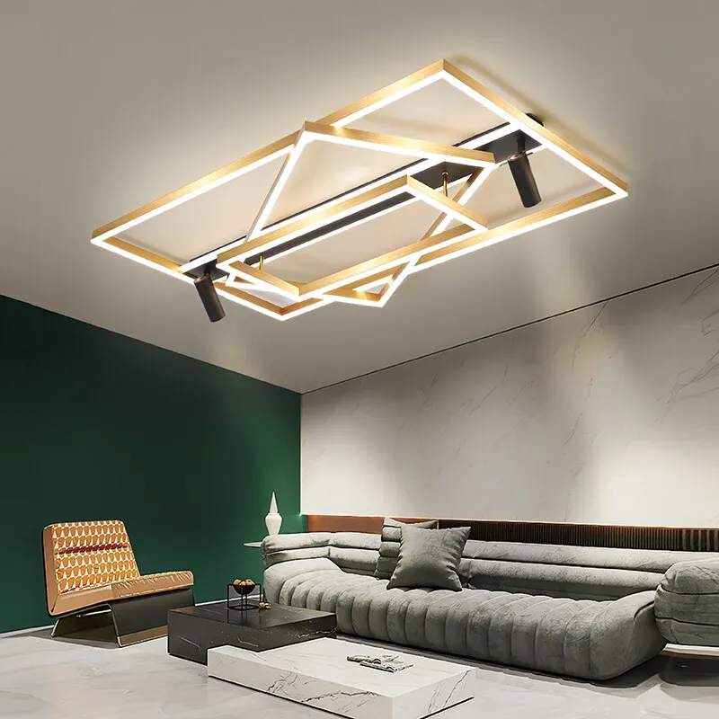 Golden Ultra-thin Living Room Headlights New Ceiling Lamp Creative With Spotlights Modern Minimalist Atmospheric Hall Lights
