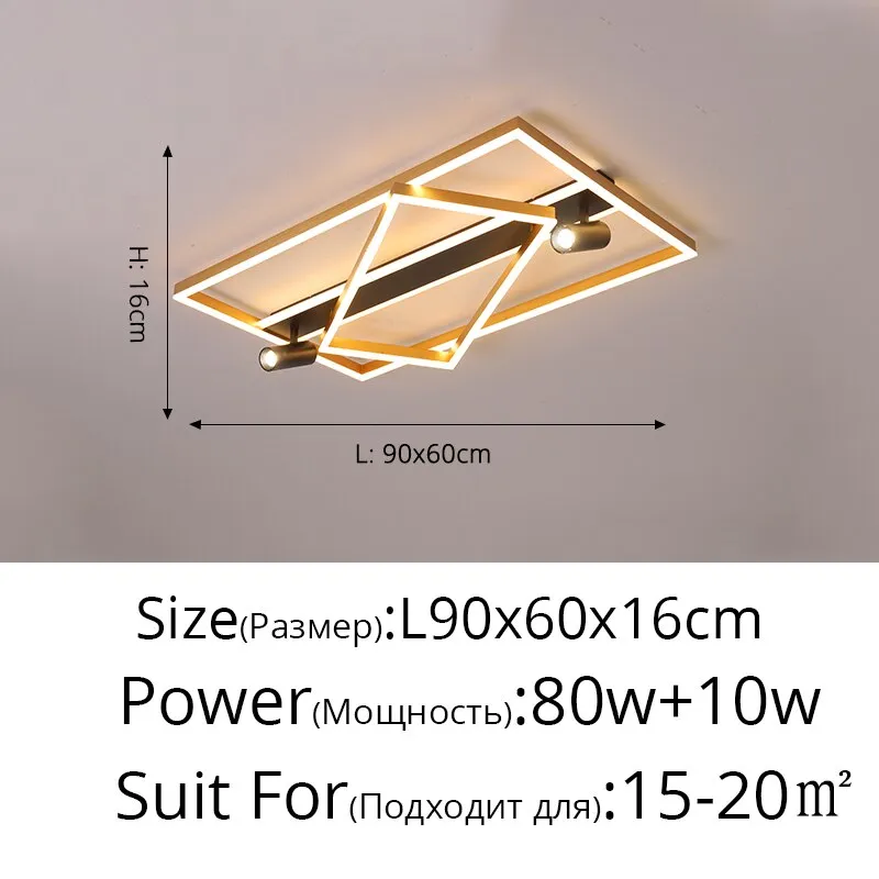 Golden Ultra-thin Living Room Headlights New Ceiling Lamp Creative With Spotlights Modern Minimalist Atmospheric Hall Lights