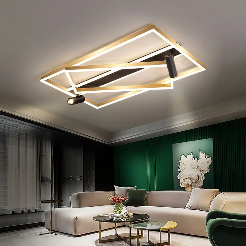Golden Ultra-thin Living Room Headlights New Ceiling Lamp Creative With Spotlights Modern Minimalist Atmospheric Hall Lights