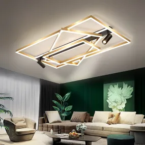 Golden Ultra-thin Living Room Headlights New Ceiling Lamp Creative With Spotlights Modern Minimalist Atmospheric Hall Lights