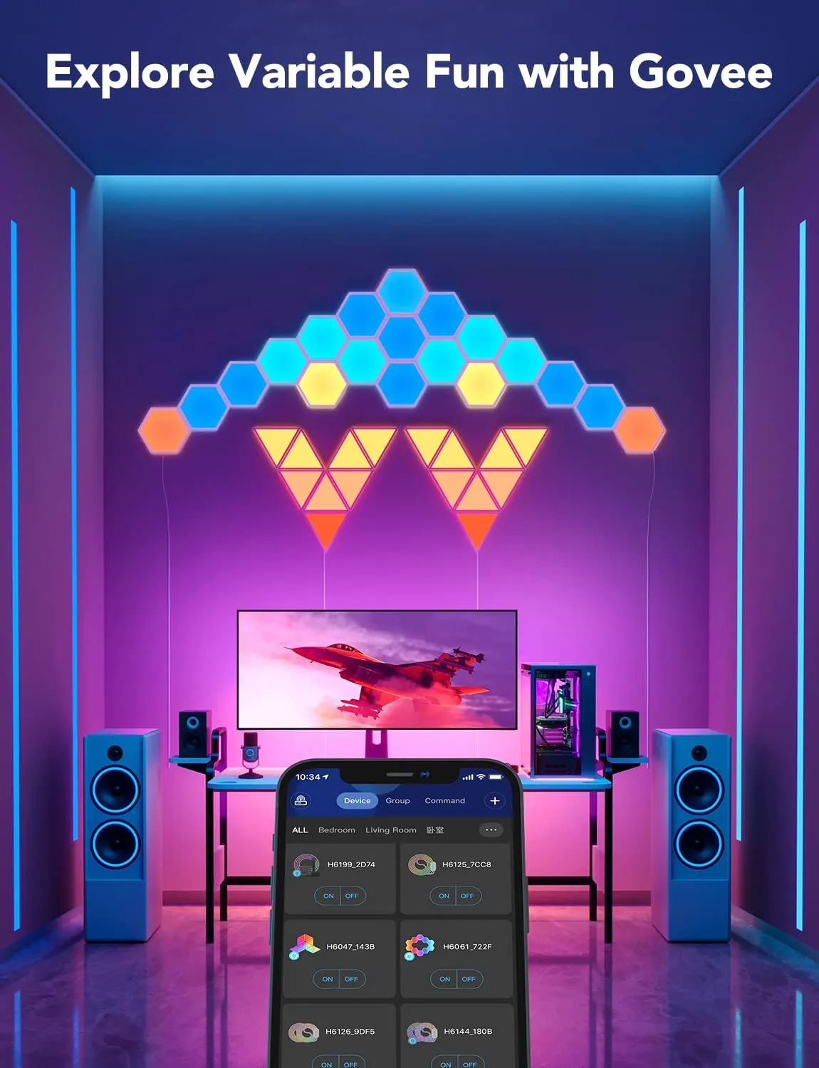 Govee Glide Hexa Light Panels - 10 Pack