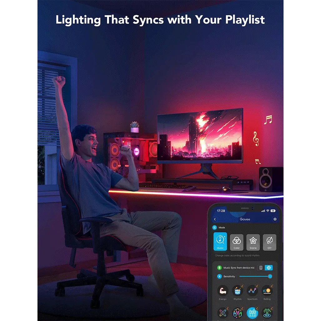 Govee RGBIC LED Neon Rope Lights for Desks - 3 meters | H61C32D1