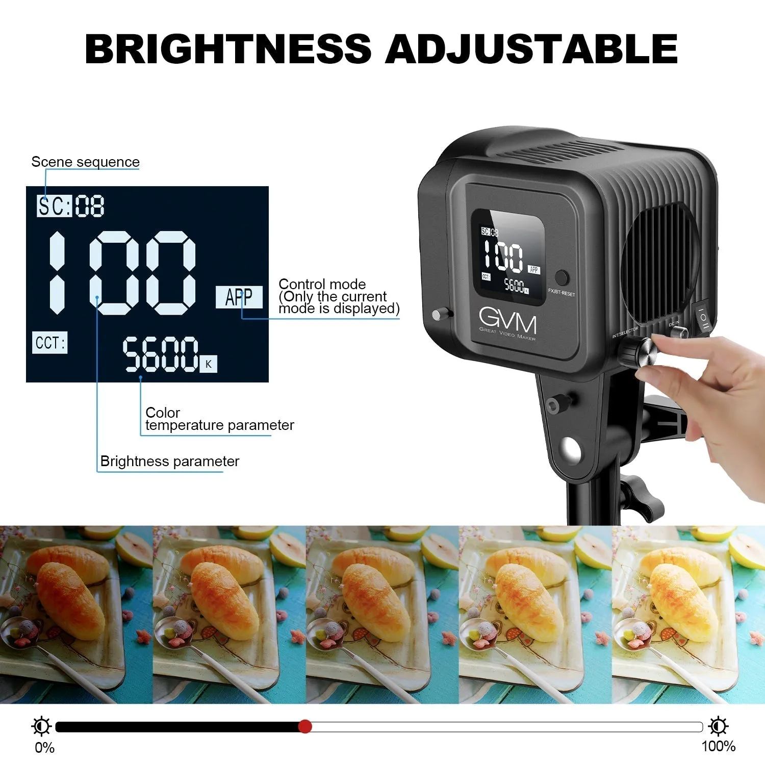 GVM SD80D 80w  Bi-Color Spotlight  Daylight 3 kits
