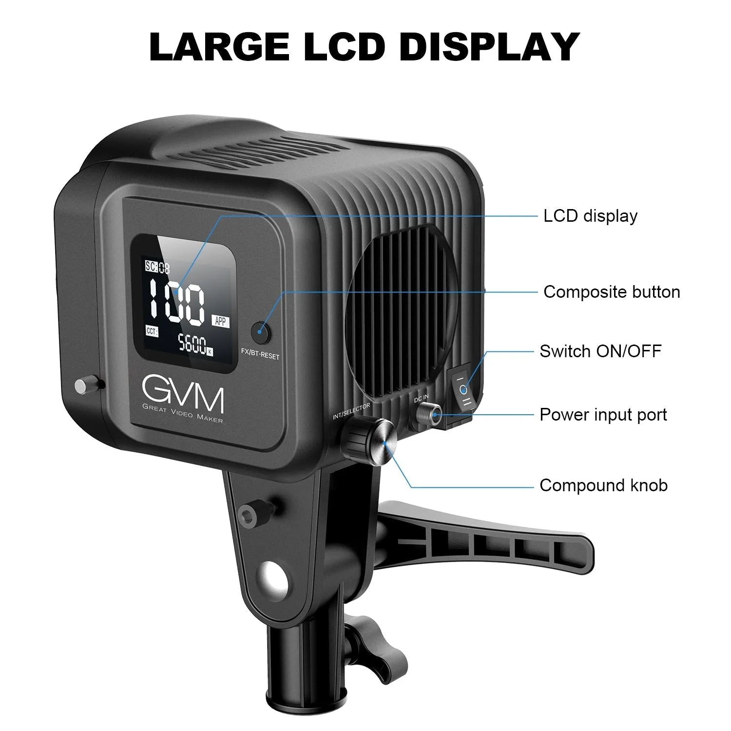 GVM SD80D 80w  Bi-Color Spotlight  Daylight 3 kits