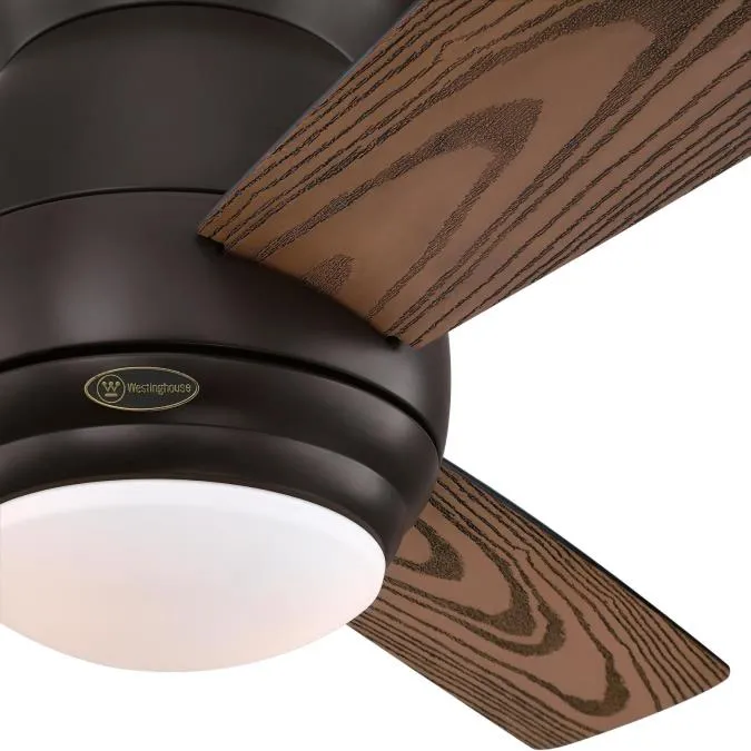 Halley 44-Inch Three-Blade Indoor/Outdoor Smart WiFi Ceiling Fan, Black-Bronze Finish with Dimmable LED Light Fixture, Remote Control Included
