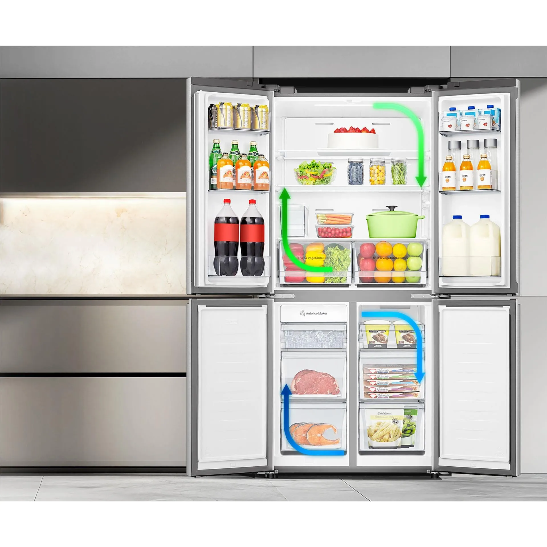 Hisense HRCD483TSW 483L PureFlat Slim French Door Fridge (Silver)