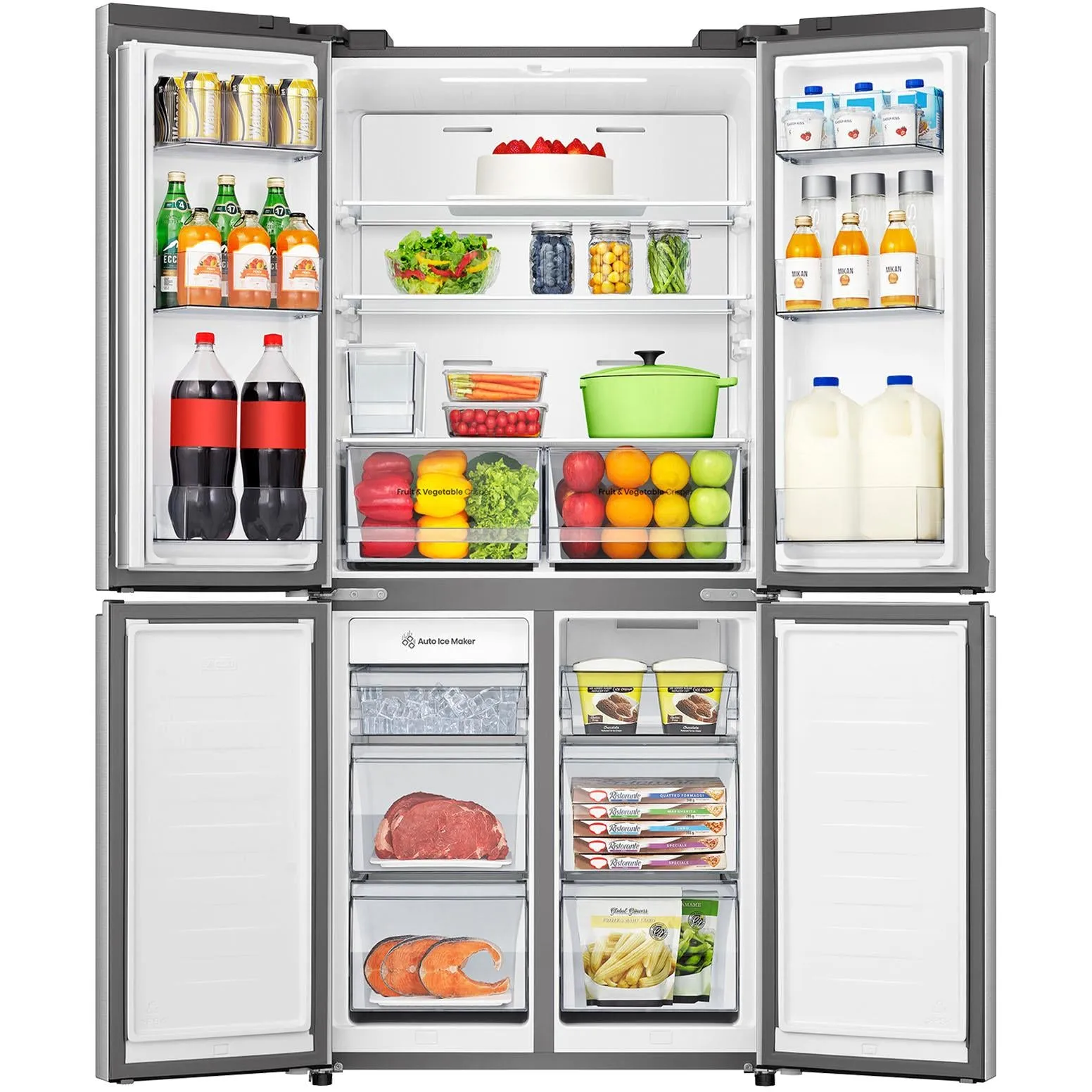 Hisense HRCD483TSW 483L PureFlat Slim French Door Fridge (Silver)