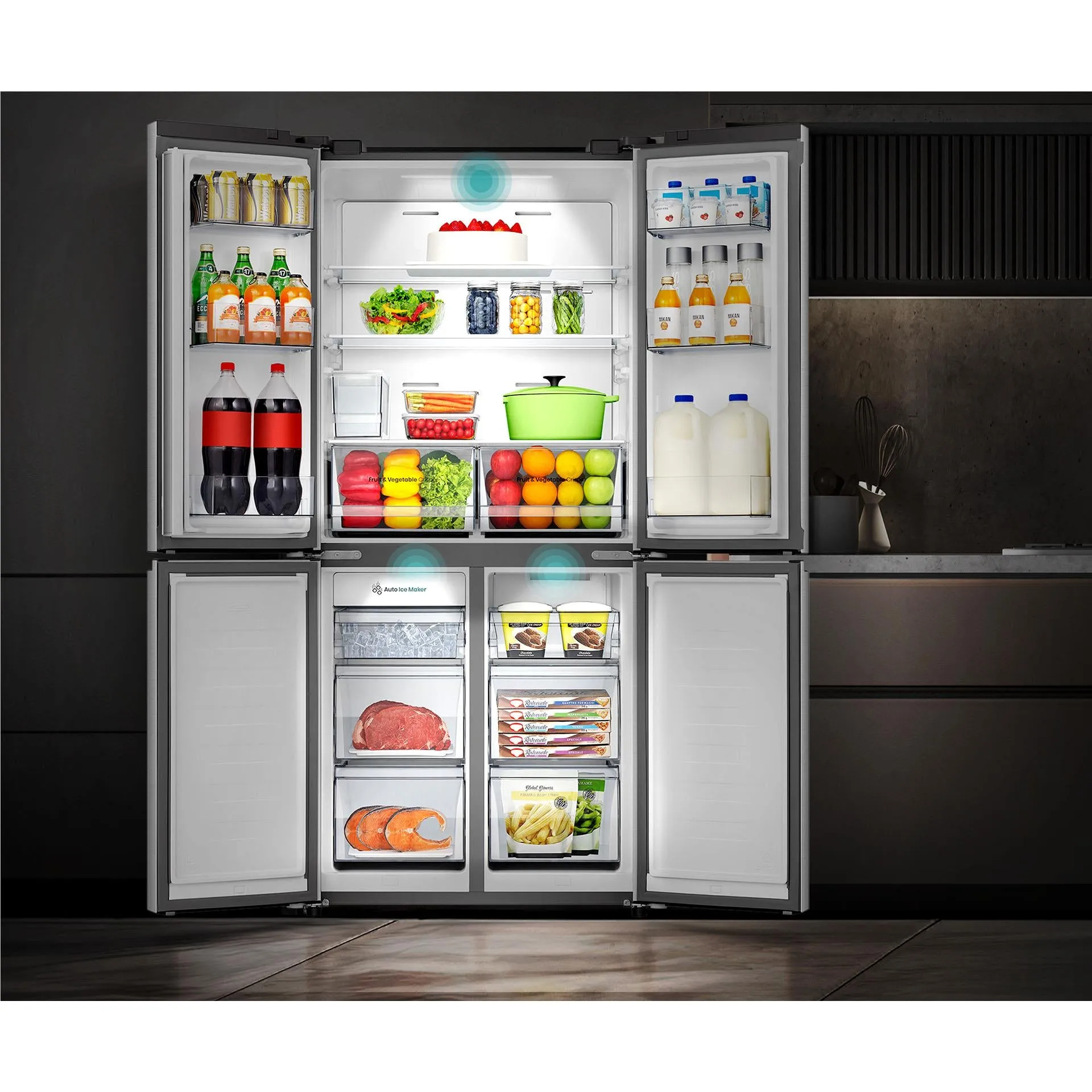Hisense HRCD483TSW 483L PureFlat Slim French Door Fridge (Silver)