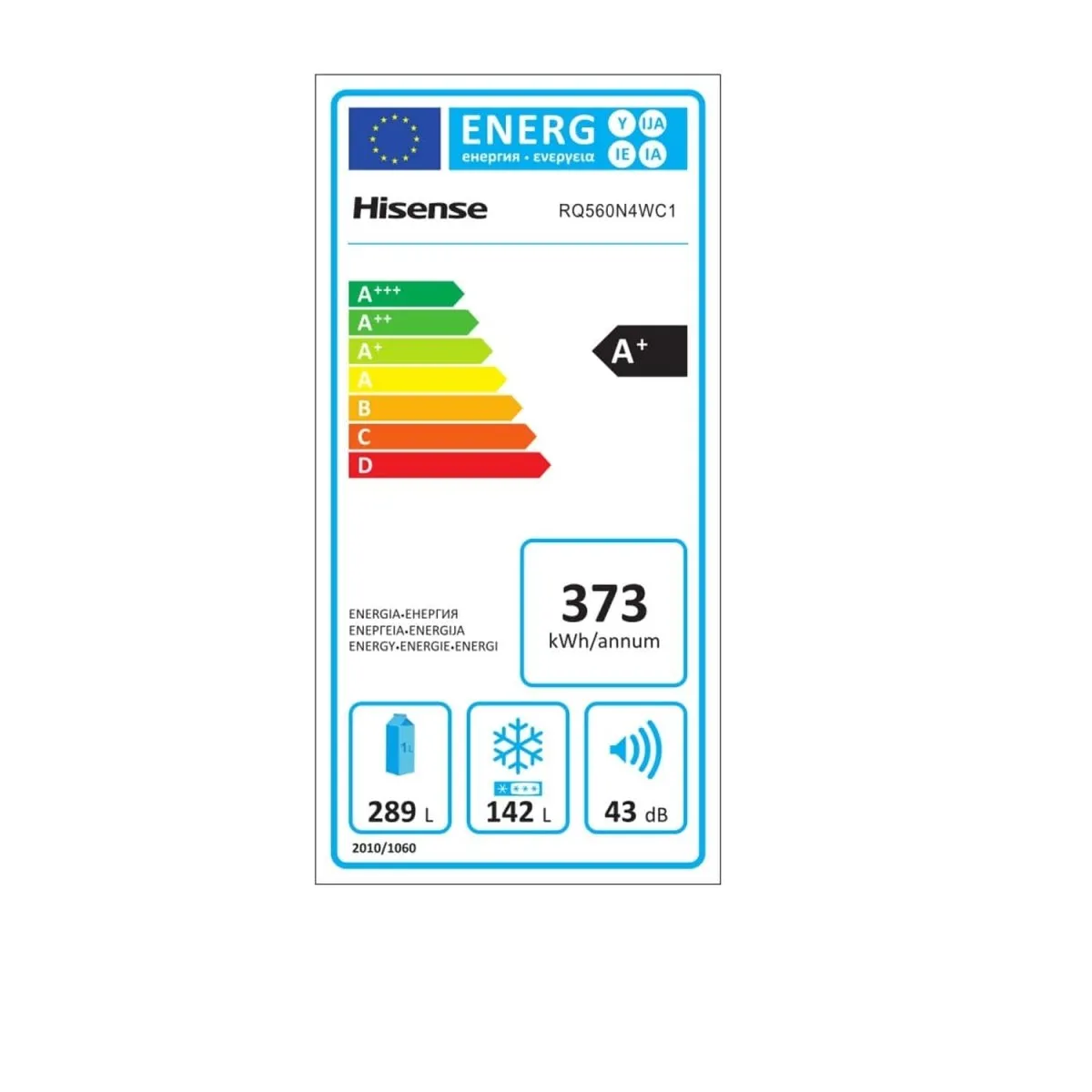 Hisense RQ560N4WC1 American Style Fridge Freezer - Stainless Steel Effect