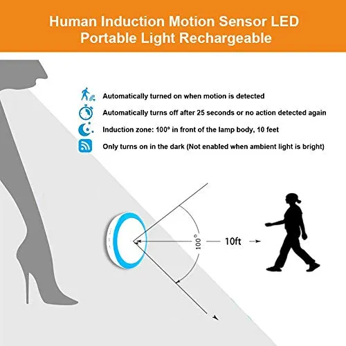 Hoteon Recharge Motion Sensor Light(Cold Light, Pack of 2)