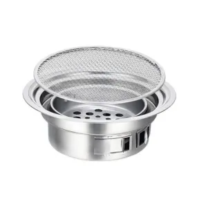 Household Stainless Steel Charcoal Barbecue Stove Outdoor Camping Portable Charcoal Stove Set, Size: 35cm(Stove Body   BBQ Net)