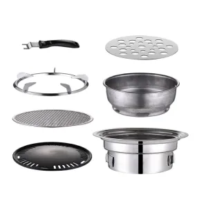 Household Stainless Steel Charcoal Barbecue Stove Outdoor Camping Portable Charcoal Stove Set, Size: 40cm(Complete Set)