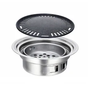 Household Stainless Steel Charcoal Barbecue Stove Outdoor Camping Portable Charcoal Stove Set, Size: 40cm(Stove Body   Bakeware)