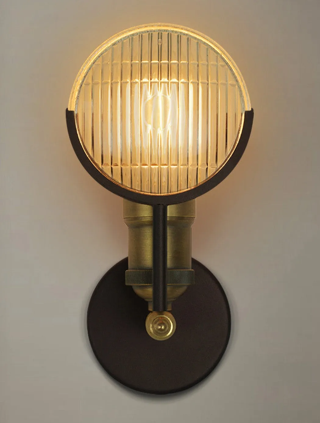 Huberman Fresnel Lens Brass Fitting Wall Light