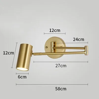 Indoor Touch Sensor Wall Lights Adjustable Swing Long Arm LED Lamps