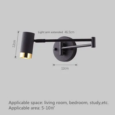 Indoor Touch Sensor Wall Lights Adjustable Swing Long Arm LED Lamps