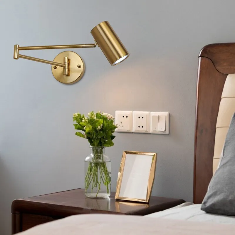 Indoor Touch Sensor Wall Lights Adjustable Swing Long Arm LED Lamps