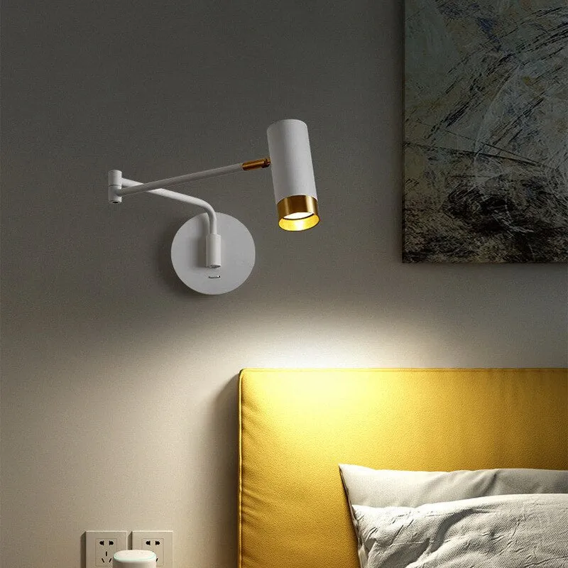 Indoor Touch Sensor Wall Lights Adjustable Swing Long Arm LED Lamps