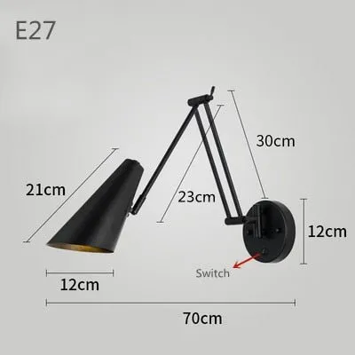 Indoor Touch Sensor Wall Lights Adjustable Swing Long Arm LED Lamps