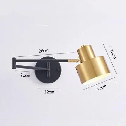 Indoor Touch Sensor Wall Lights Adjustable Swing Long Arm LED Lamps