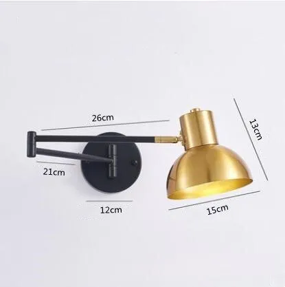 Indoor Touch Sensor Wall Lights Adjustable Swing Long Arm LED Lamps