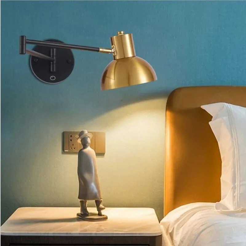 Indoor Touch Sensor Wall Lights Adjustable Swing Long Arm LED Lamps