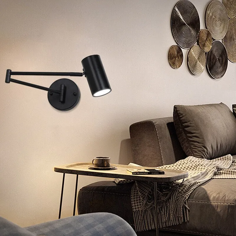 Indoor Touch Sensor Wall Lights Adjustable Swing Long Arm LED Lamps